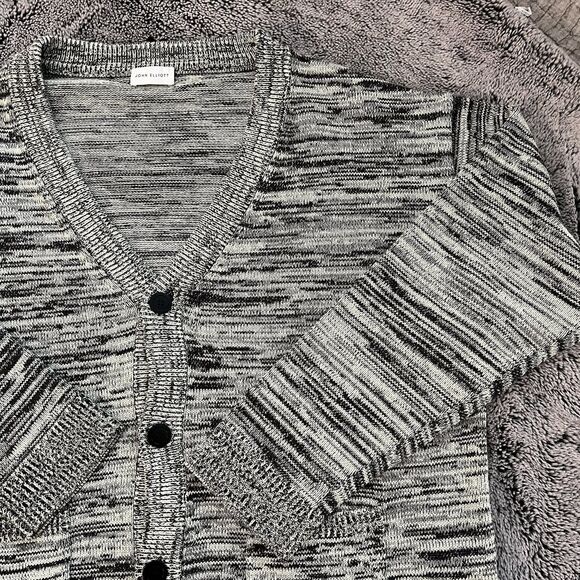 John Elliott - Glitch Cardigan Sweater Size 3 - Green, Grey - Picture 5 of 7